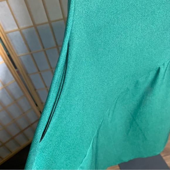 Emerald Green Asymmetrical Dress - Picture 4 of 11